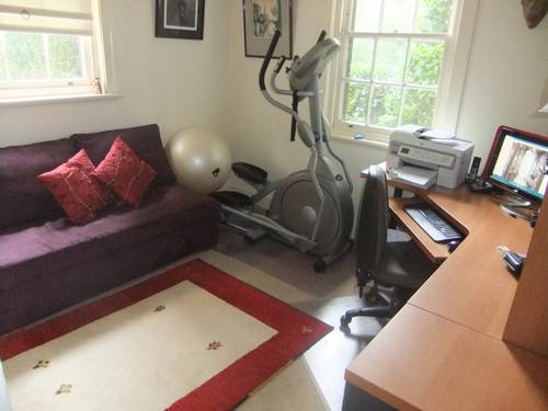 2nd bedroom/study with sofa bed computer and exercise equipment