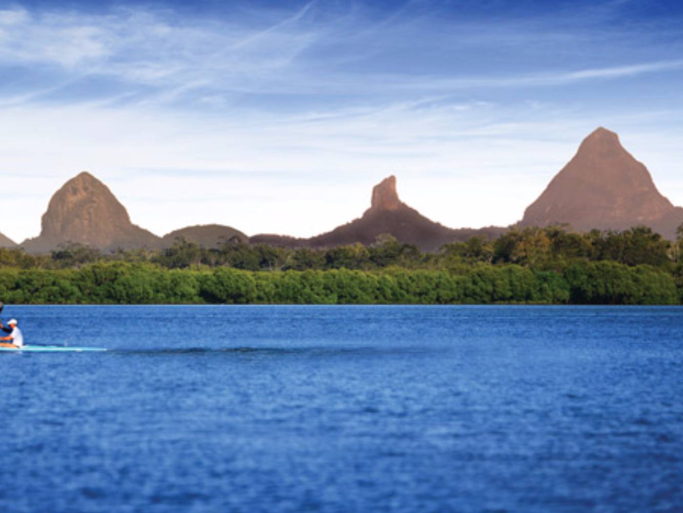 The nearby Glasshouse Mountains