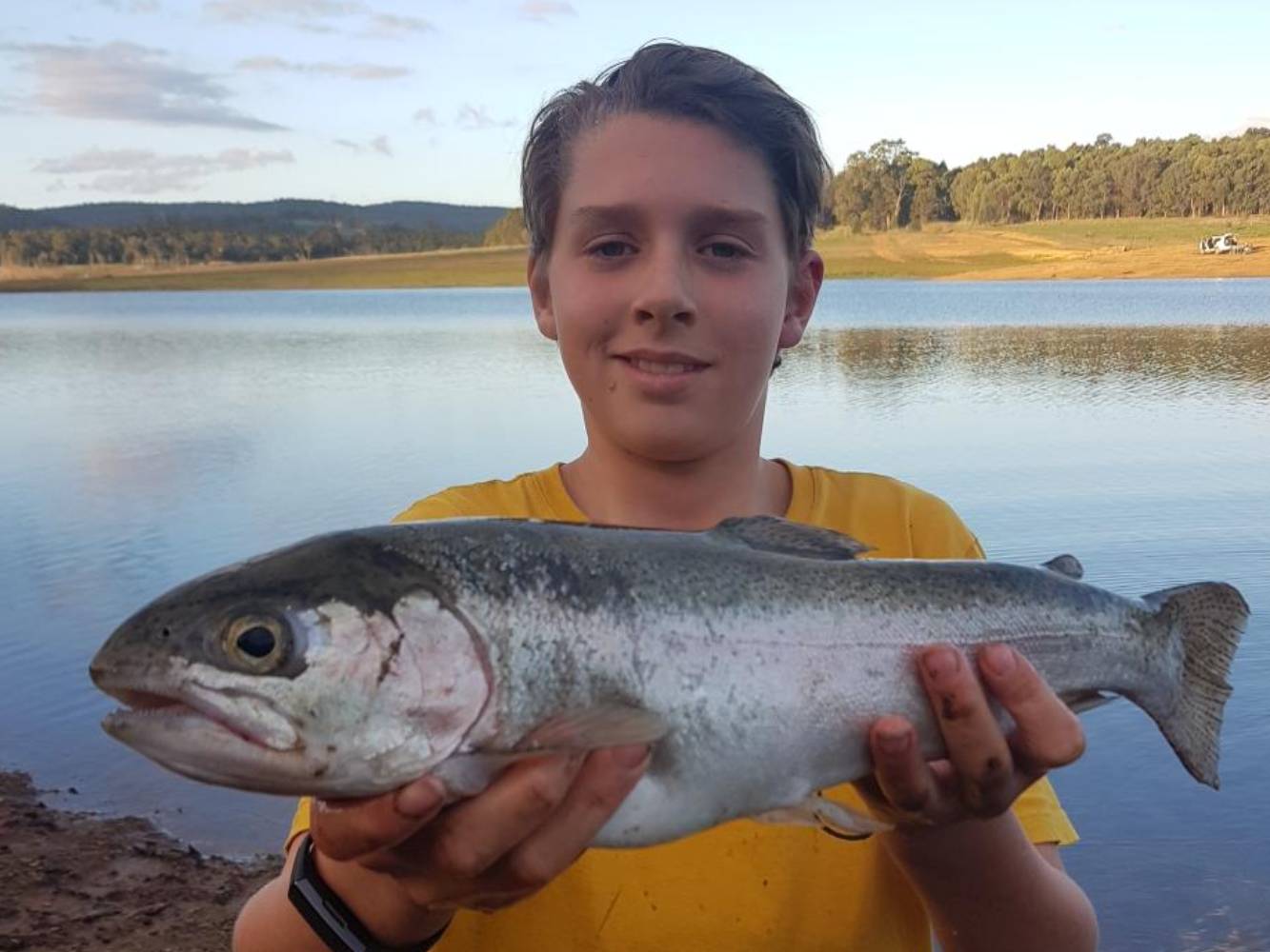 My sons first trout
