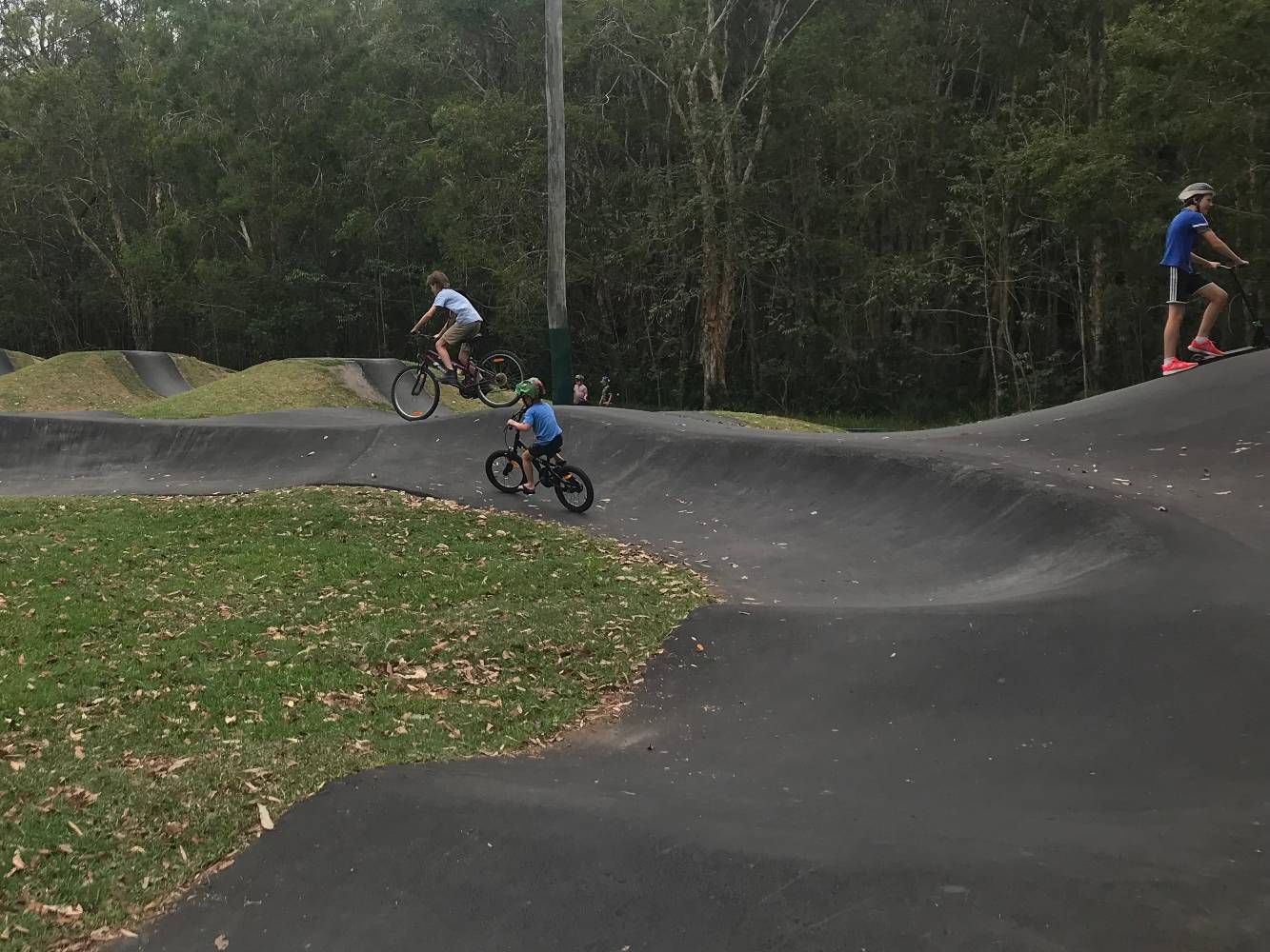 BMX bike and scooter track in park across the road.