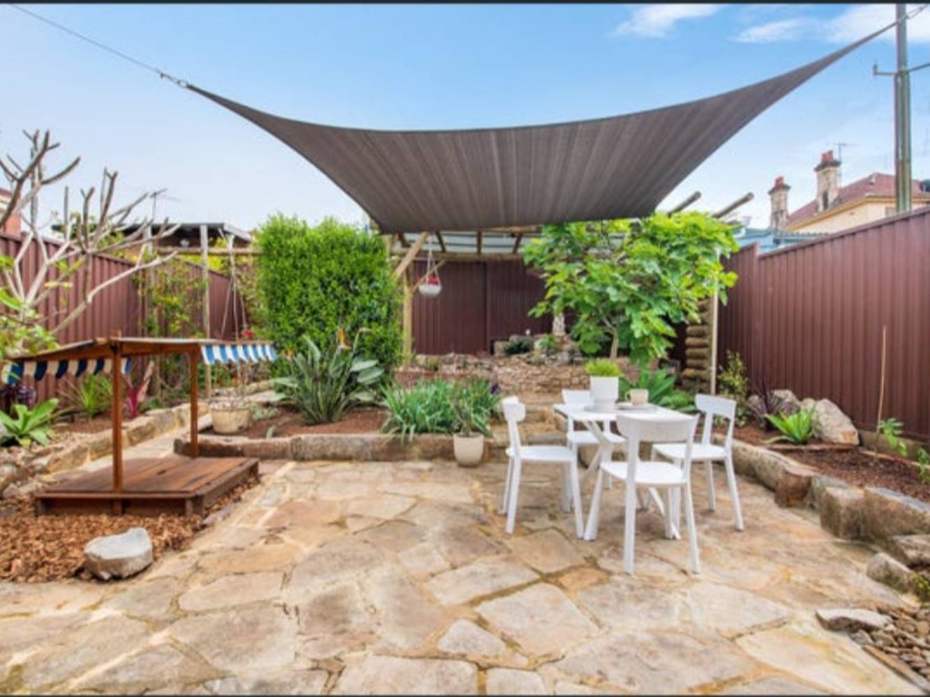 Fully fenced backyard