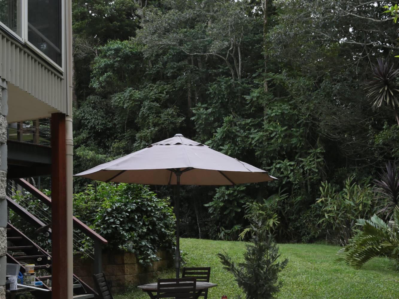 Downstairs has a complete studio apartment that is totally self contained