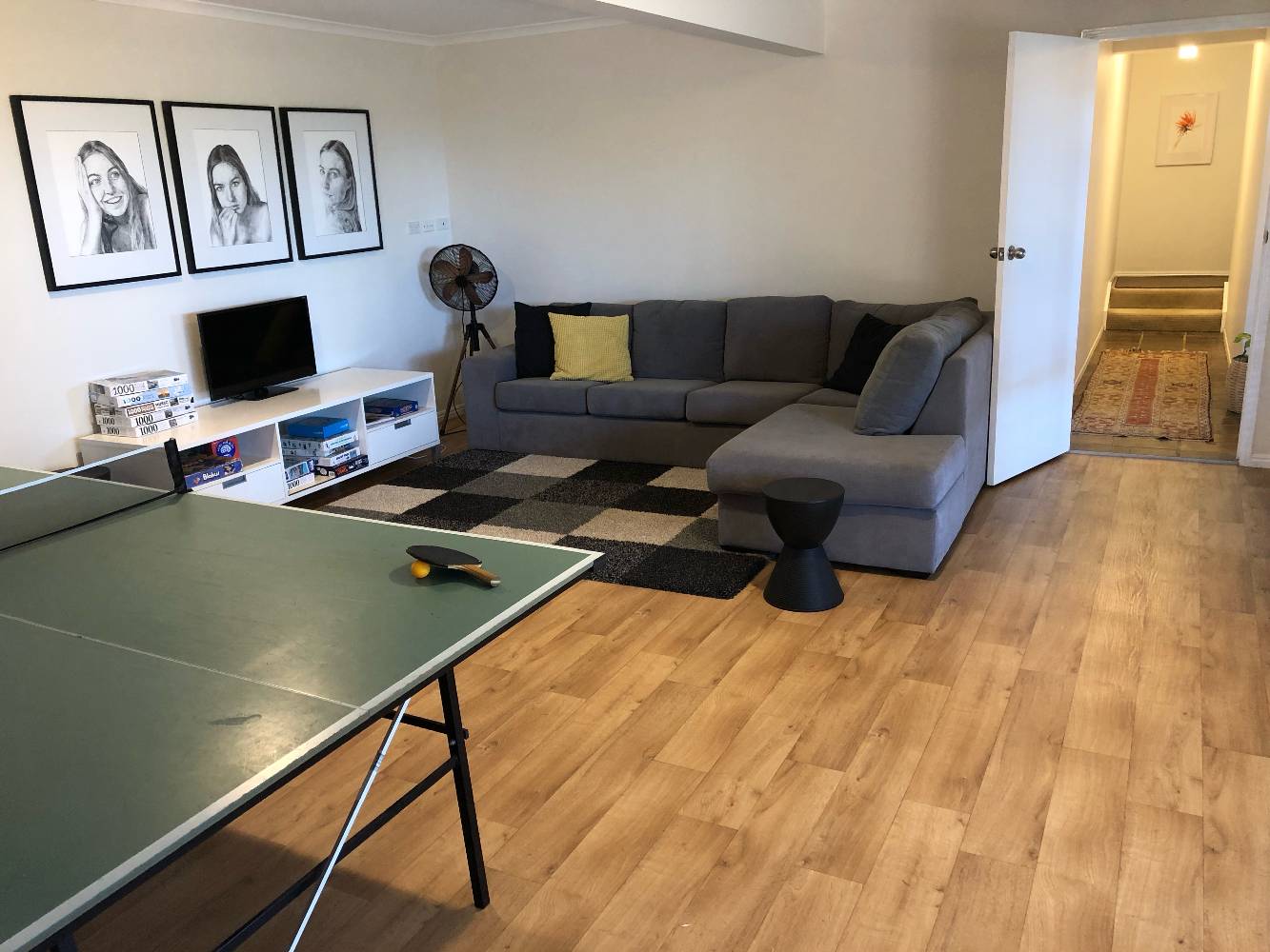 Rumpus room with table tennis