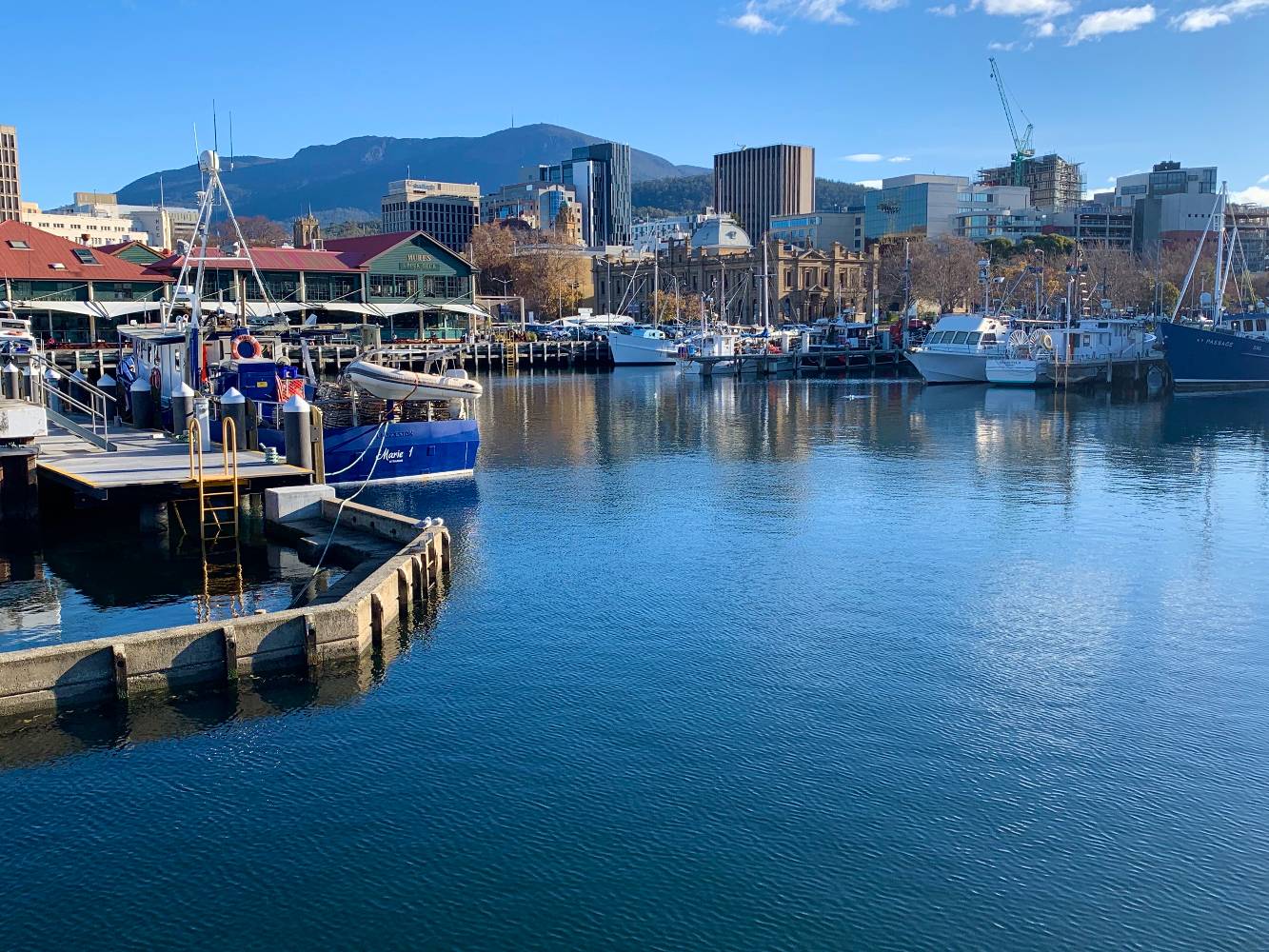 Hobart waterfront & Mt Wellington