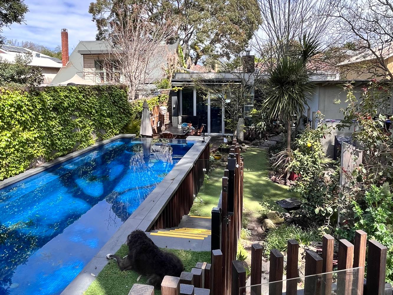 View from back fence towards house