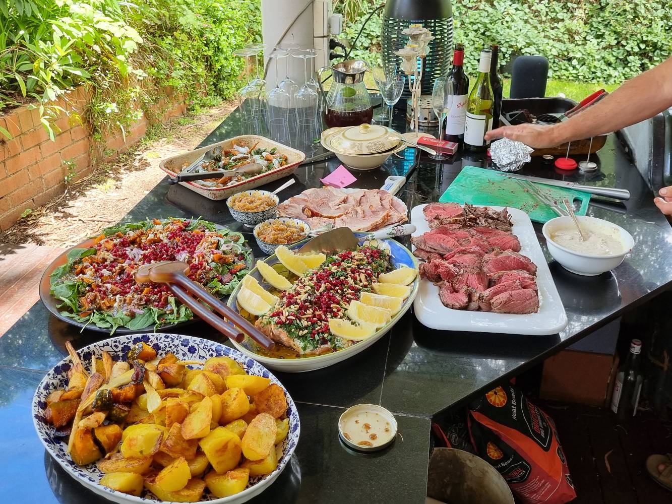 Lunch on back deck