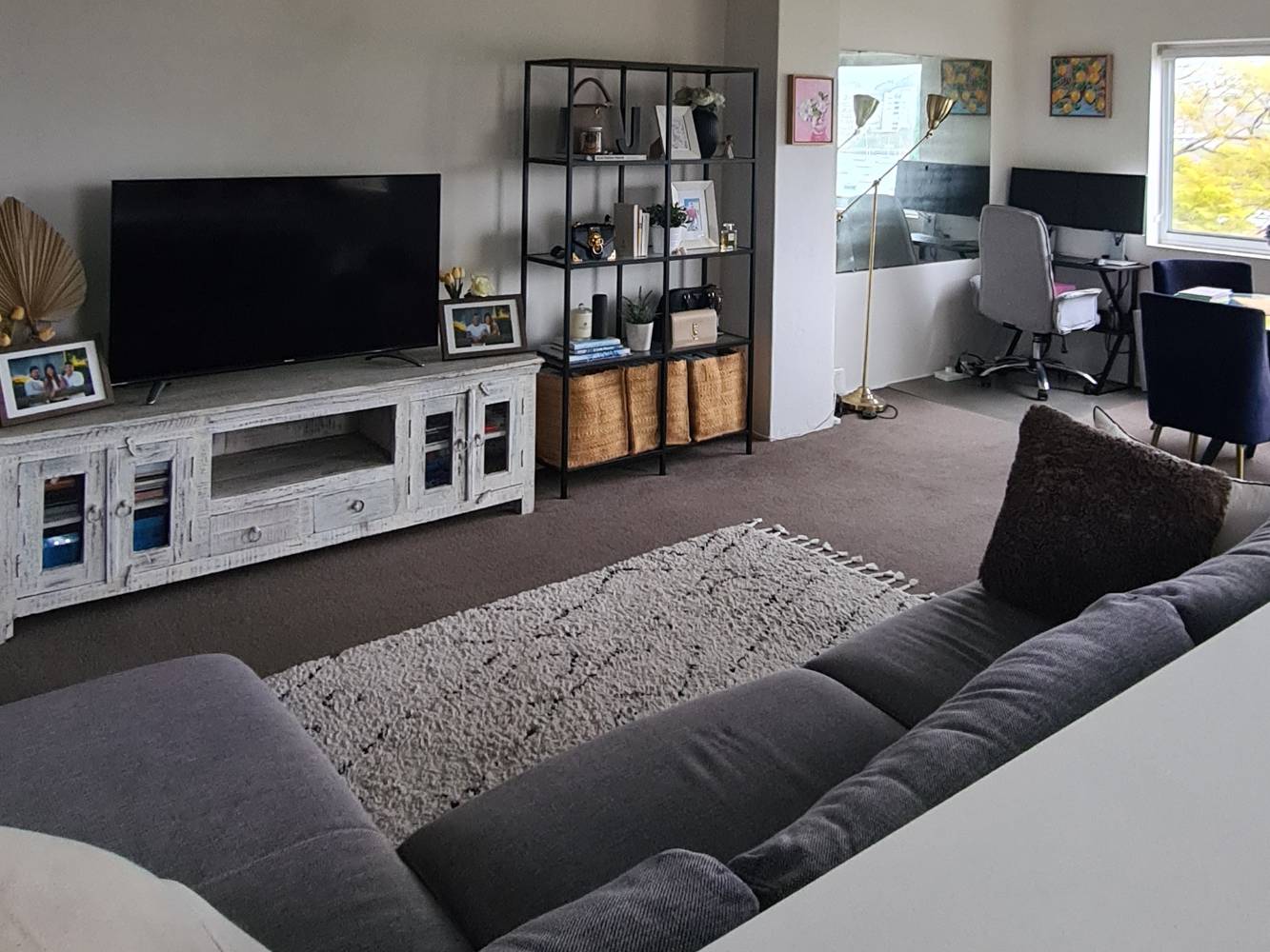 Living and dining areas from the kitchen