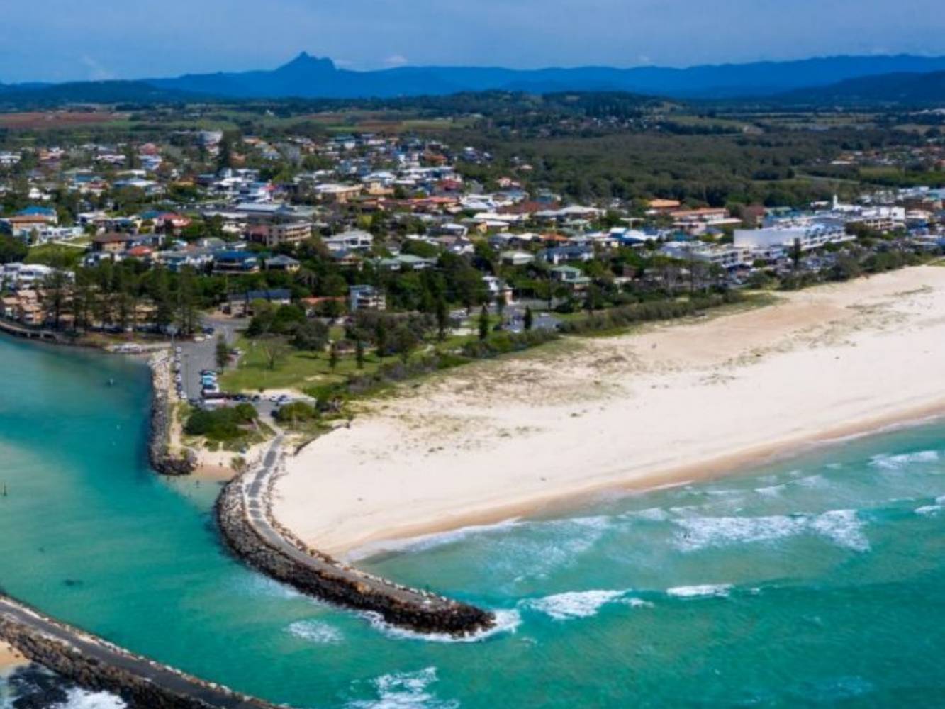 Kingscliff Beach and main part of town.